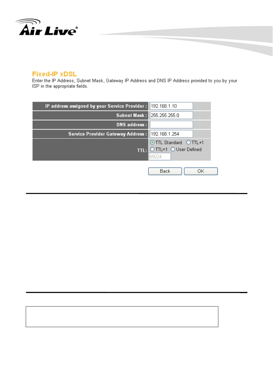 3-2 setup procedure for ‘fixed-ip xdsl | AirLive WN-250R User Manual | Page 36 / 160