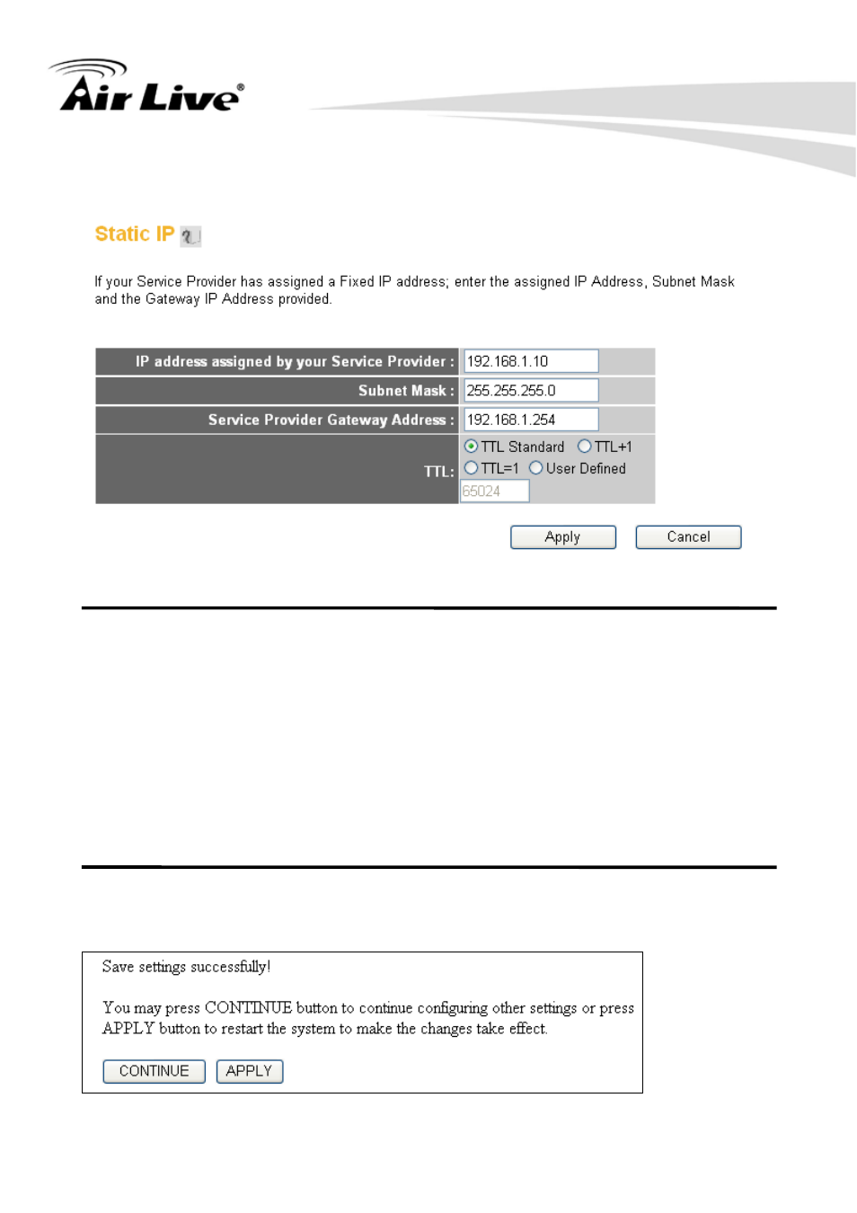 5-2 setup procedure for ‘static ip | AirLive WN-250R User Manual | Page 56 / 160