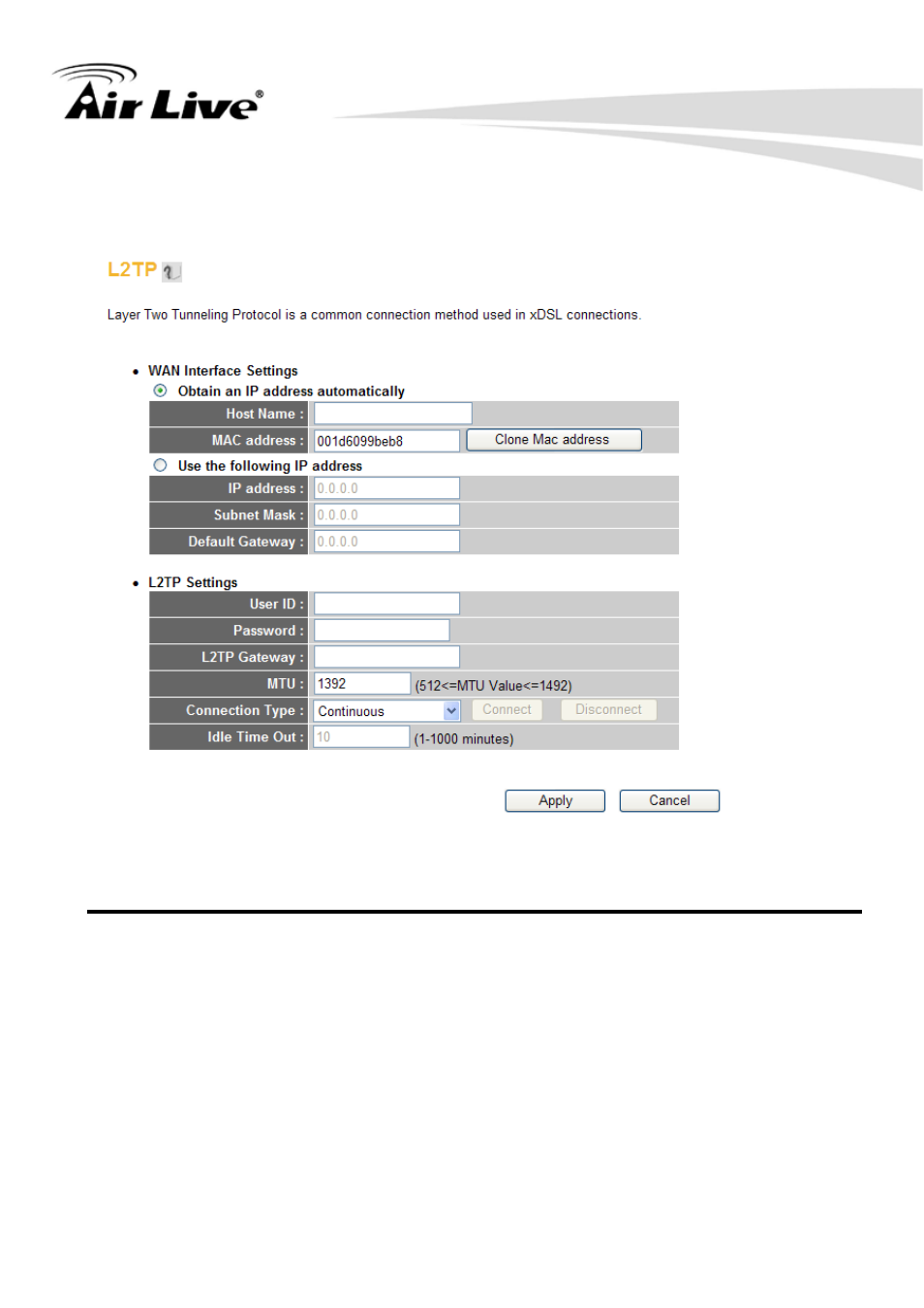 5-5 setup procedure for ‘l2tp | AirLive WN-250R User Manual | Page 62 / 160