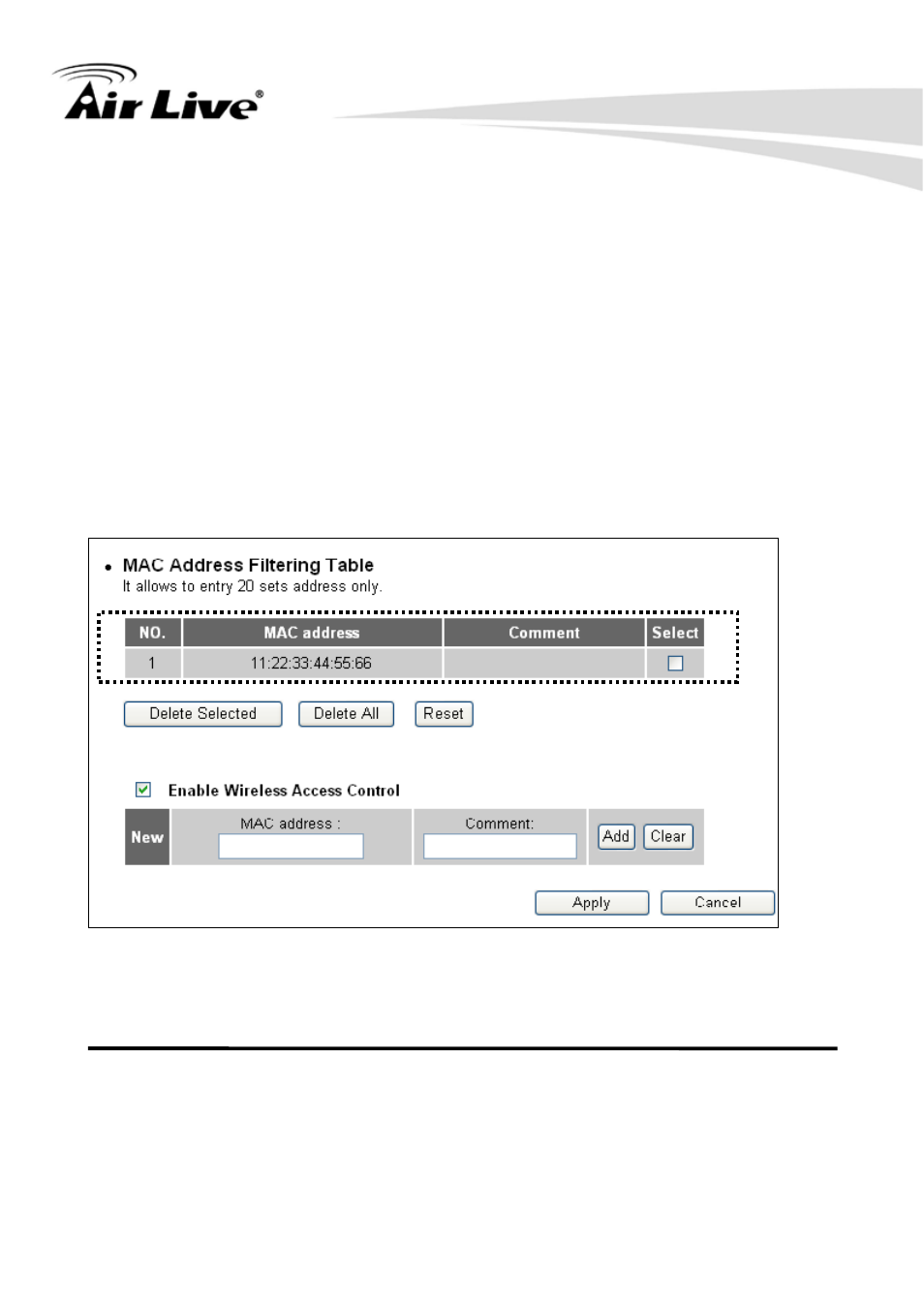 7-4 wireless access control | AirLive WN-250R User Manual | Page 99 / 160