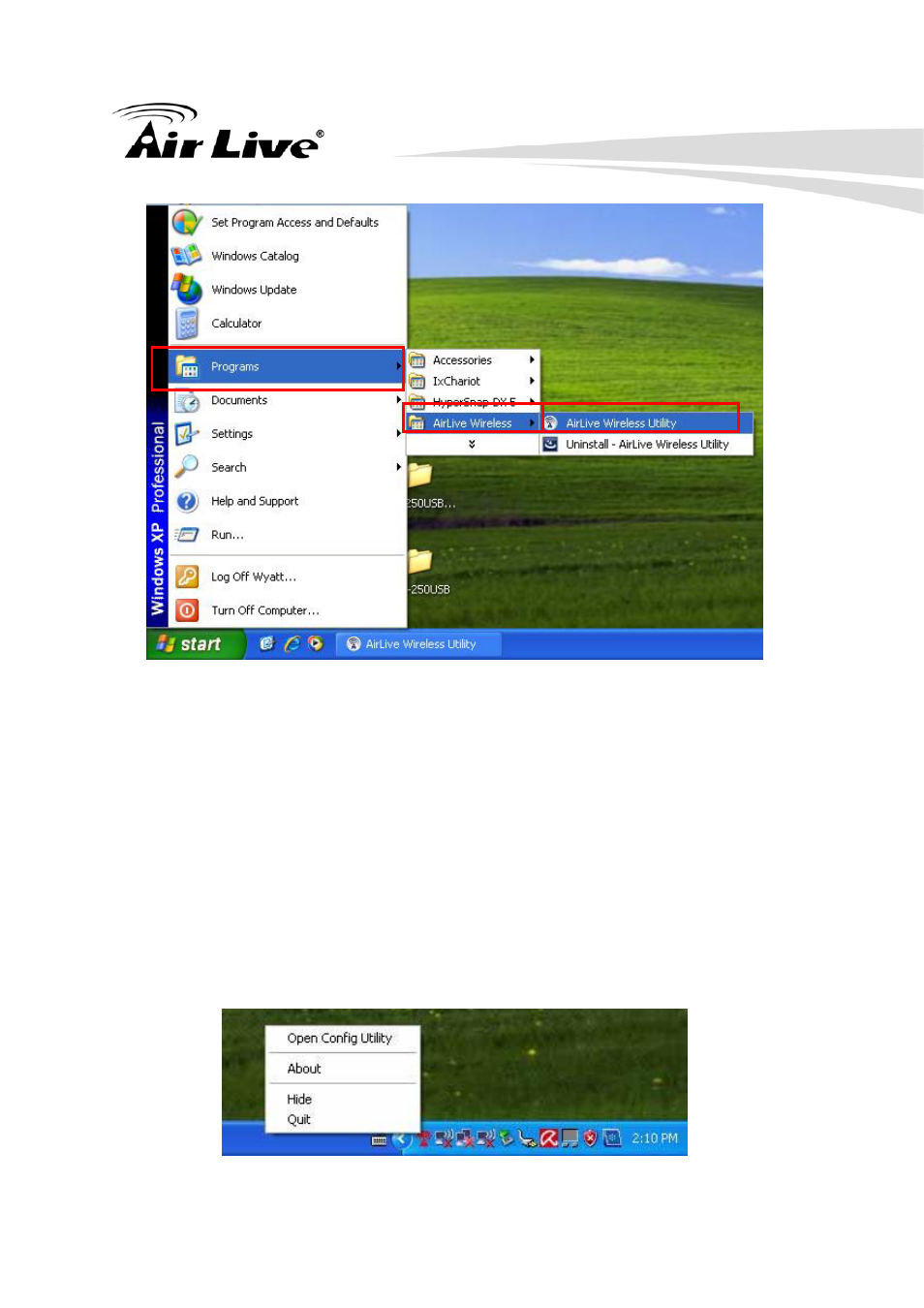 Configuration utility | AirLive WN-250USB User Manual | Page 15 / 60