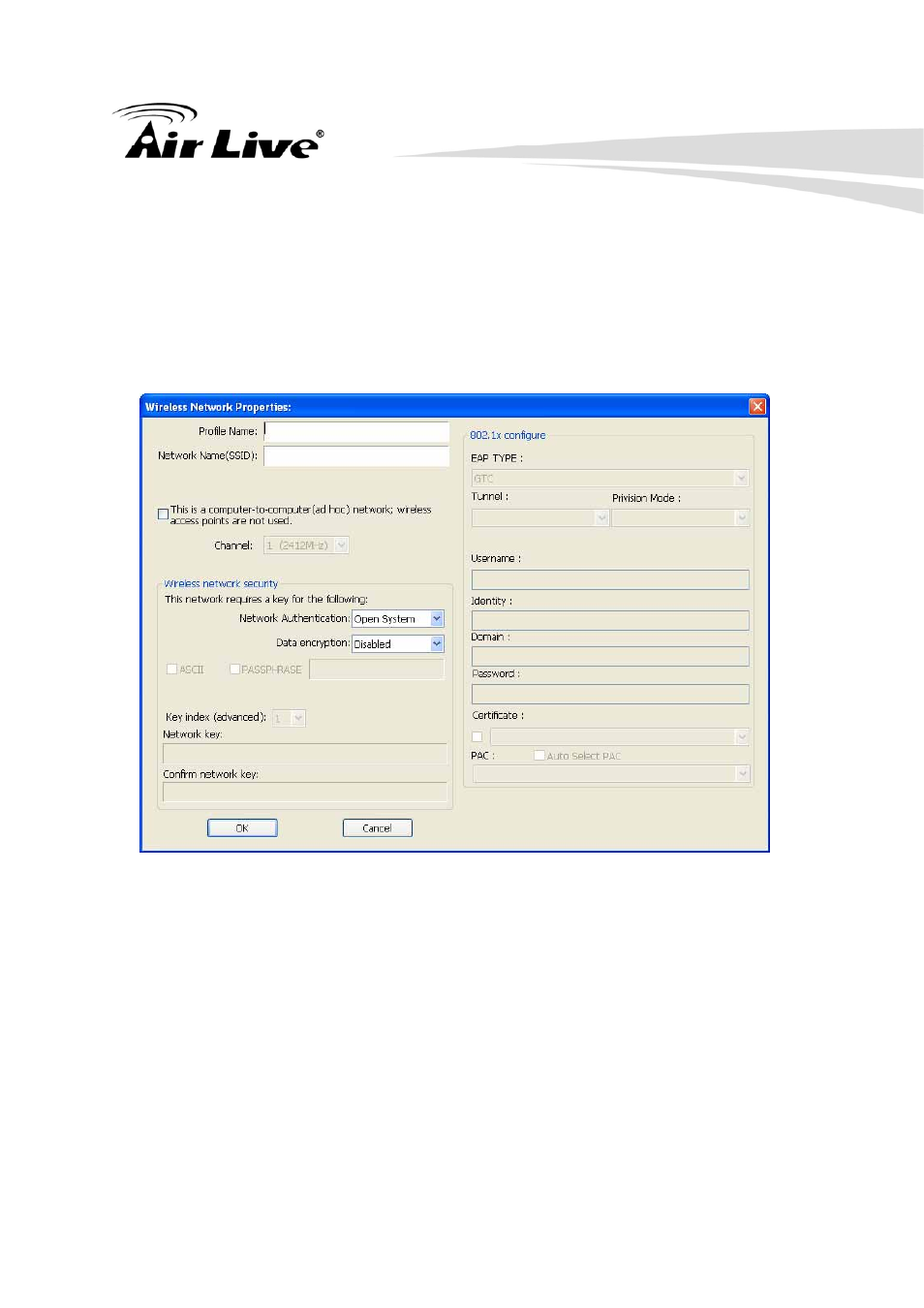 1 configuring a profile | AirLive WN-250USB User Manual | Page 21 / 60