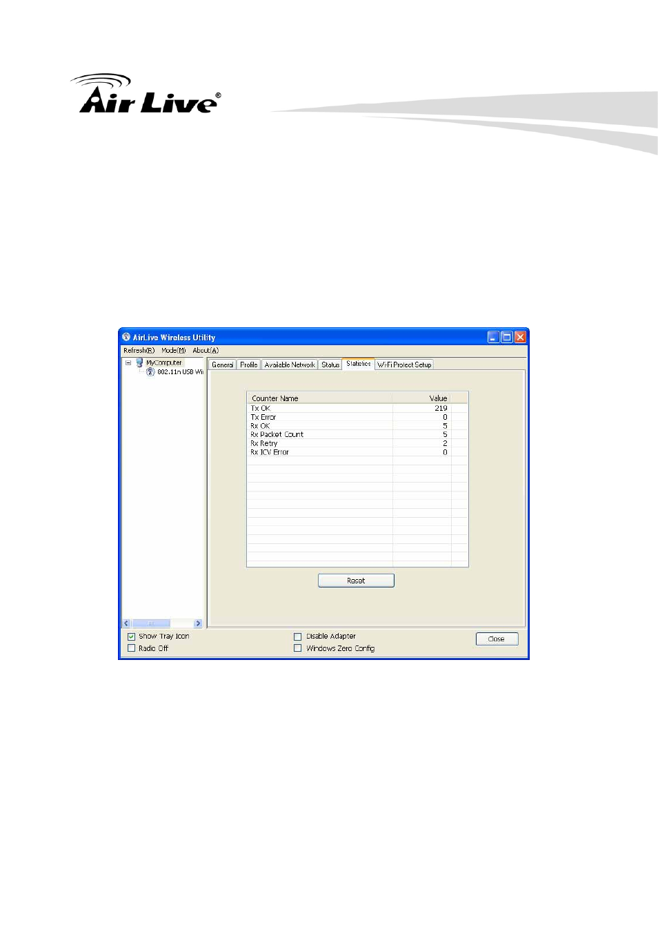 Utility/statistics | AirLive WN-250USB User Manual | Page 28 / 60