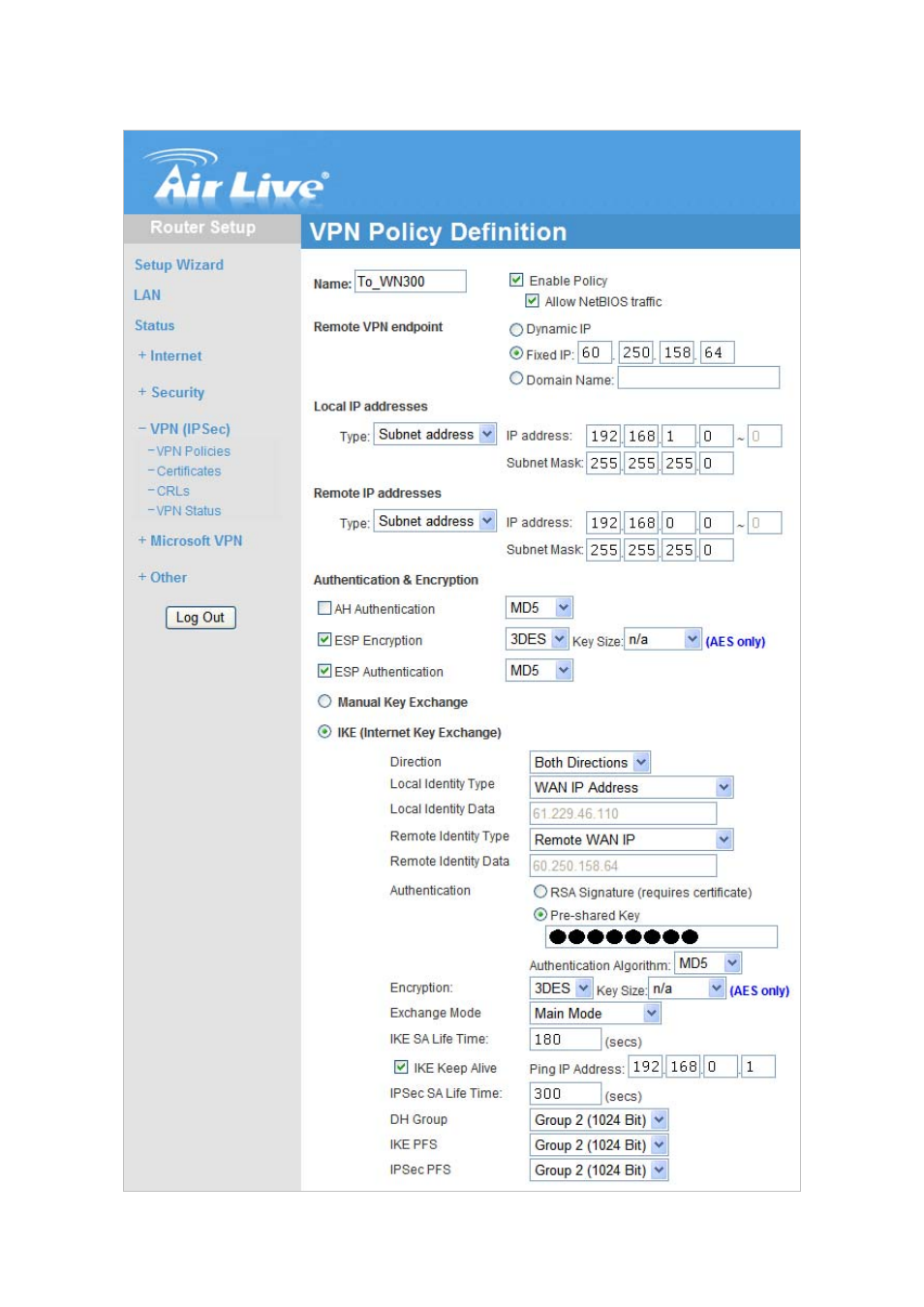 AirLive WN-300ARM-VPN User Manual | Page 98 / 131