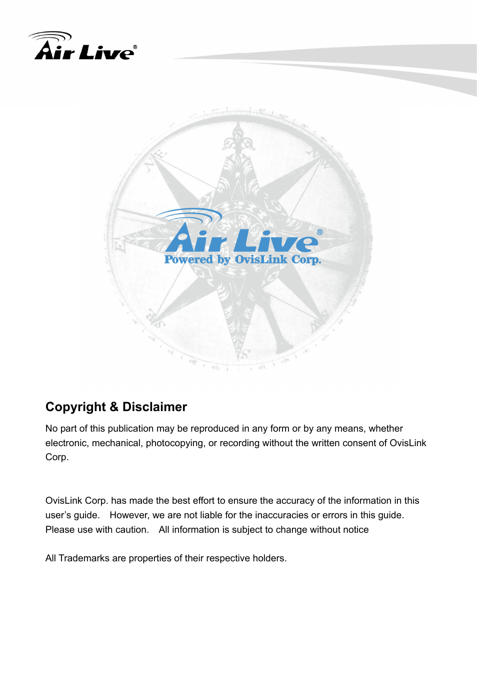 Copyright & disclaimer | AirLive WN-300PCI User Manual | Page 2 / 70
