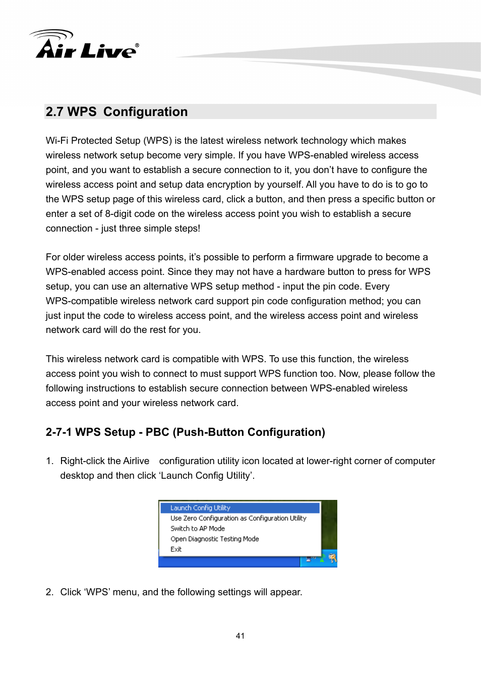 7 wps configuration | AirLive WN-300PCI User Manual | Page 45 / 70