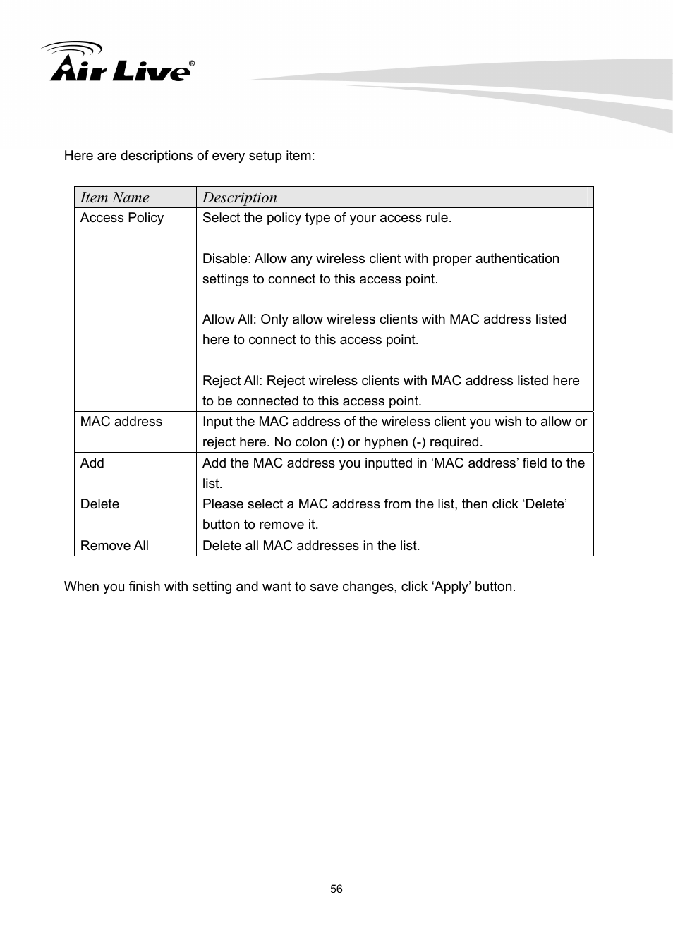 AirLive WN-300PCI User Manual | Page 60 / 70