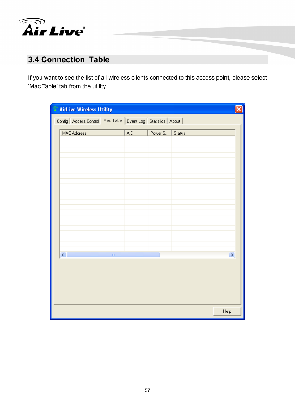 4 connection table | AirLive WN-300PCI User Manual | Page 61 / 70