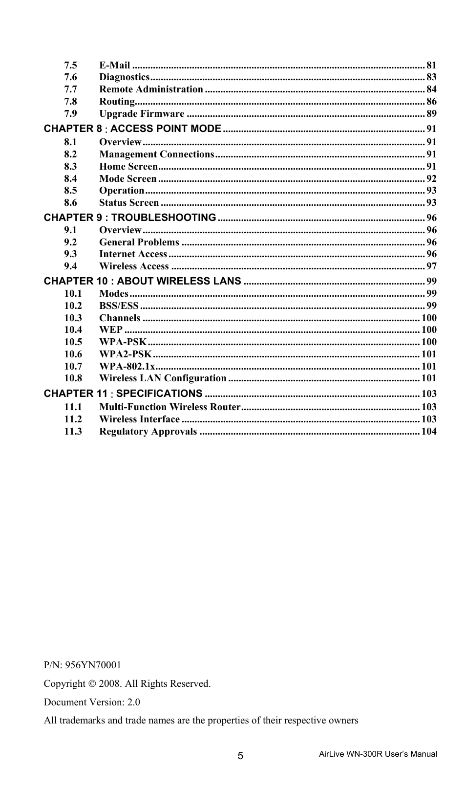 AirLive WN-300R User Manual | Page 5 / 110