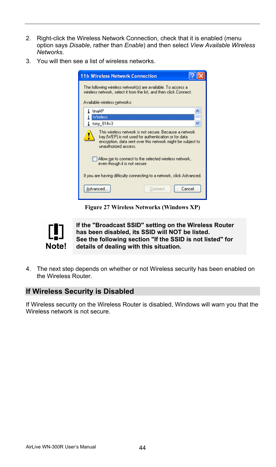 If wireless security is disabled | AirLive WN-300R User Manual | Page 50 / 110