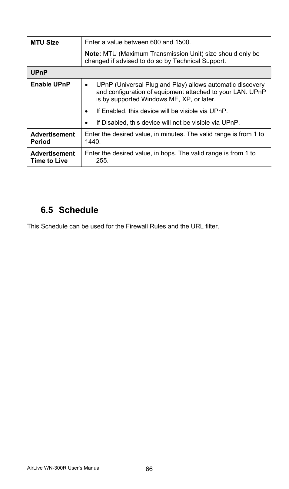 5 schedule, Schedule | AirLive WN-300R User Manual | Page 72 / 110