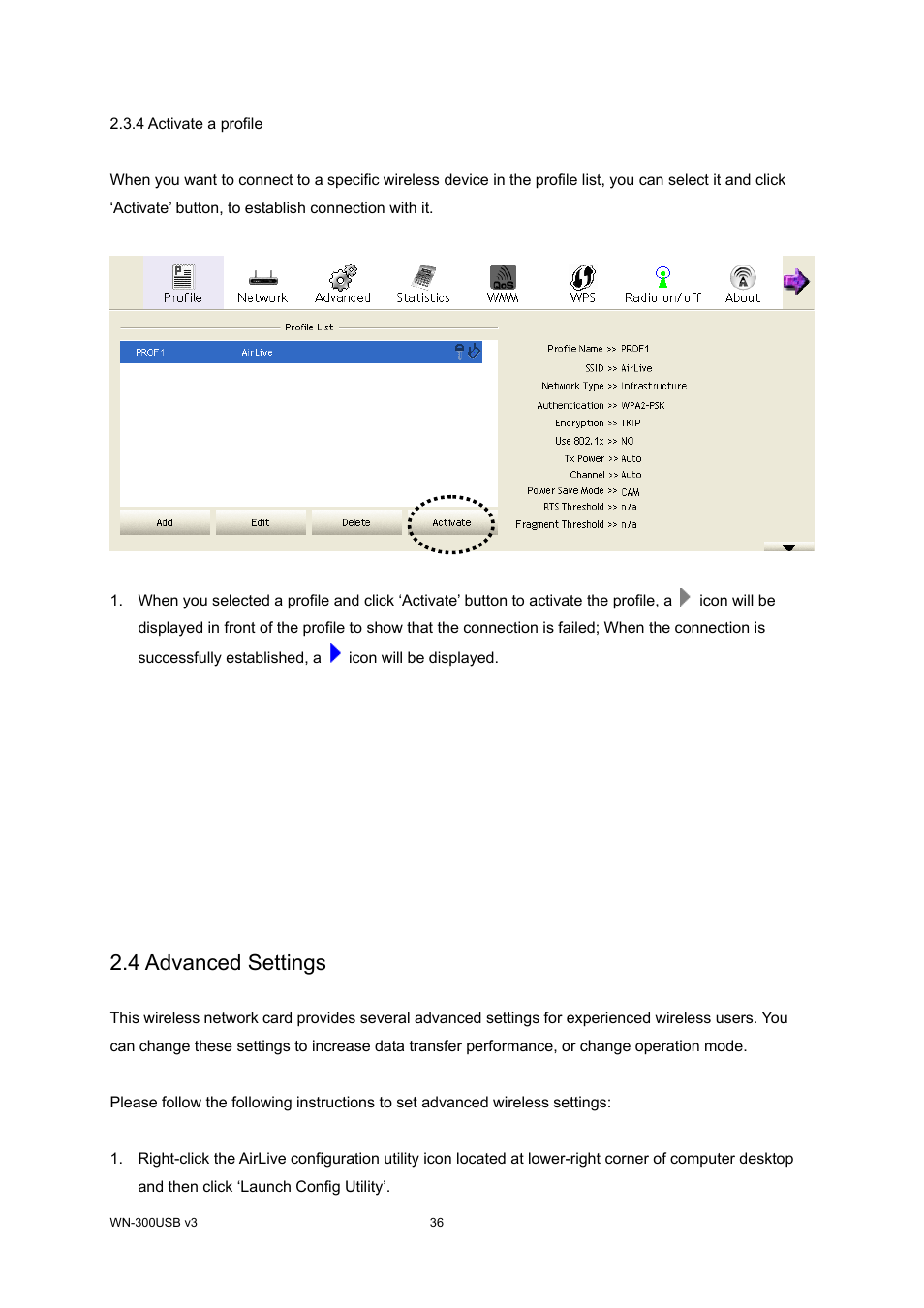 4 advanced settings | AirLive WN-300USB User Manual | Page 43 / 63