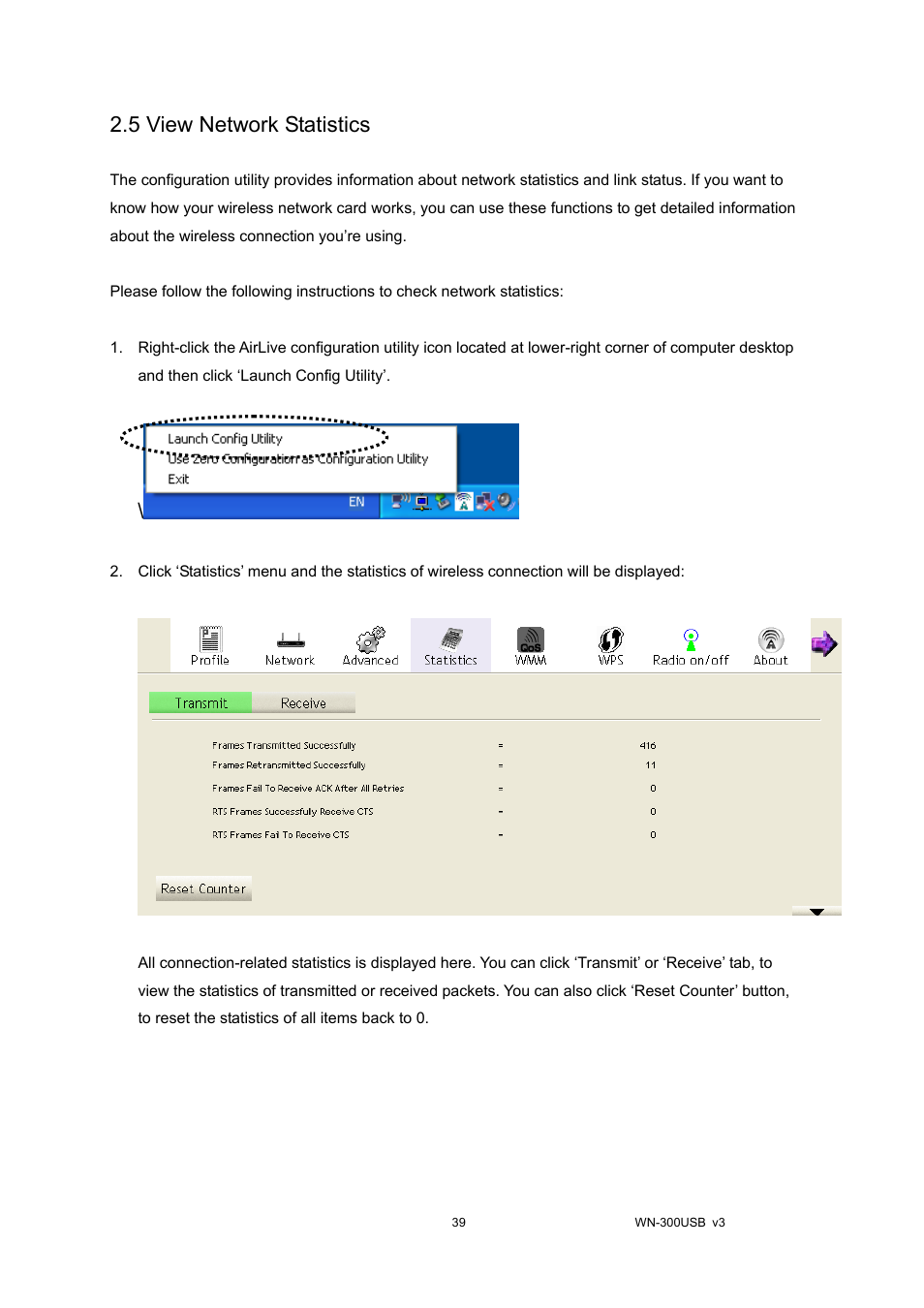 5 view network statistics | AirLive WN-300USB User Manual | Page 46 / 63