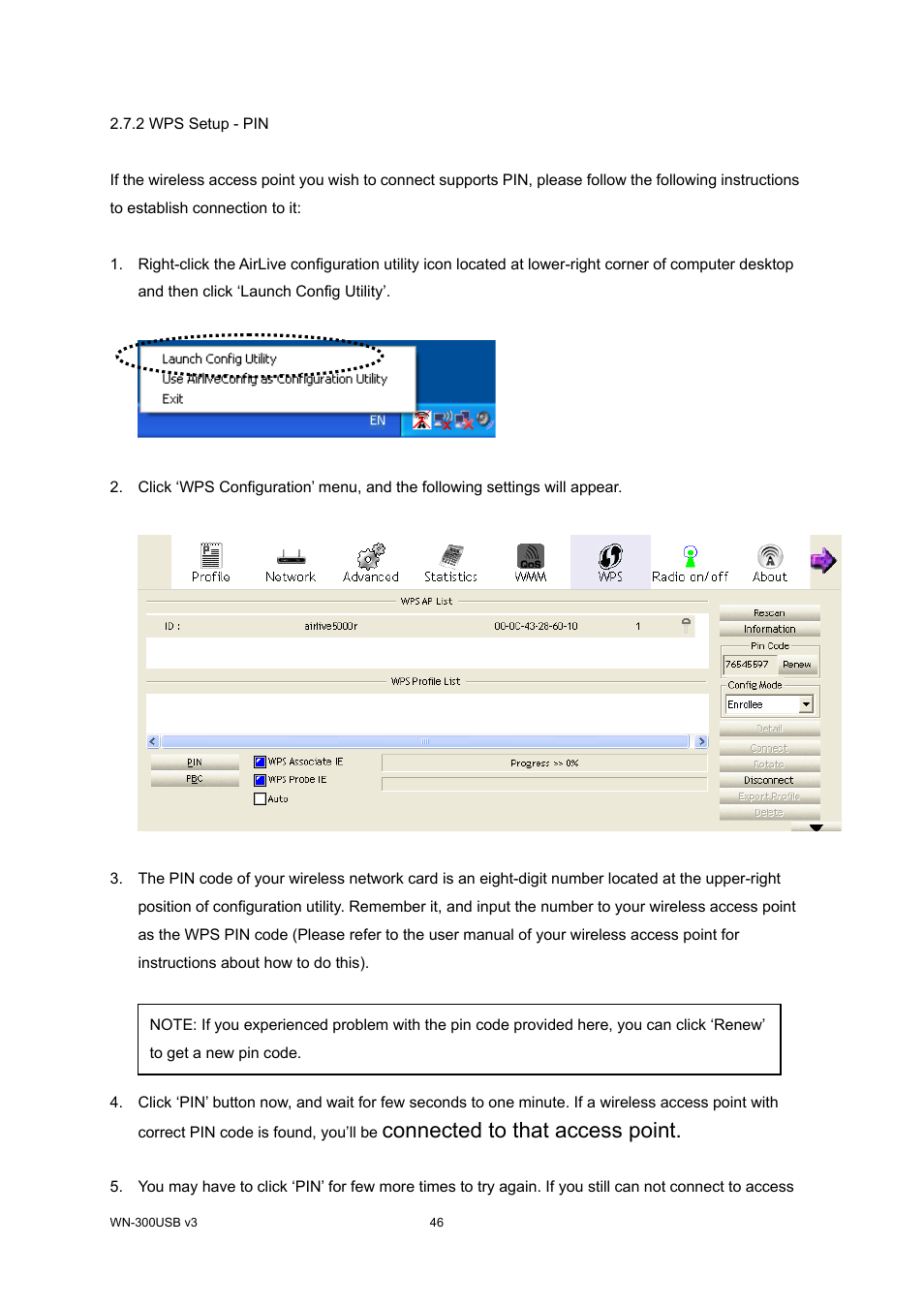 Connected to that access point | AirLive WN-300USB User Manual | Page 53 / 63