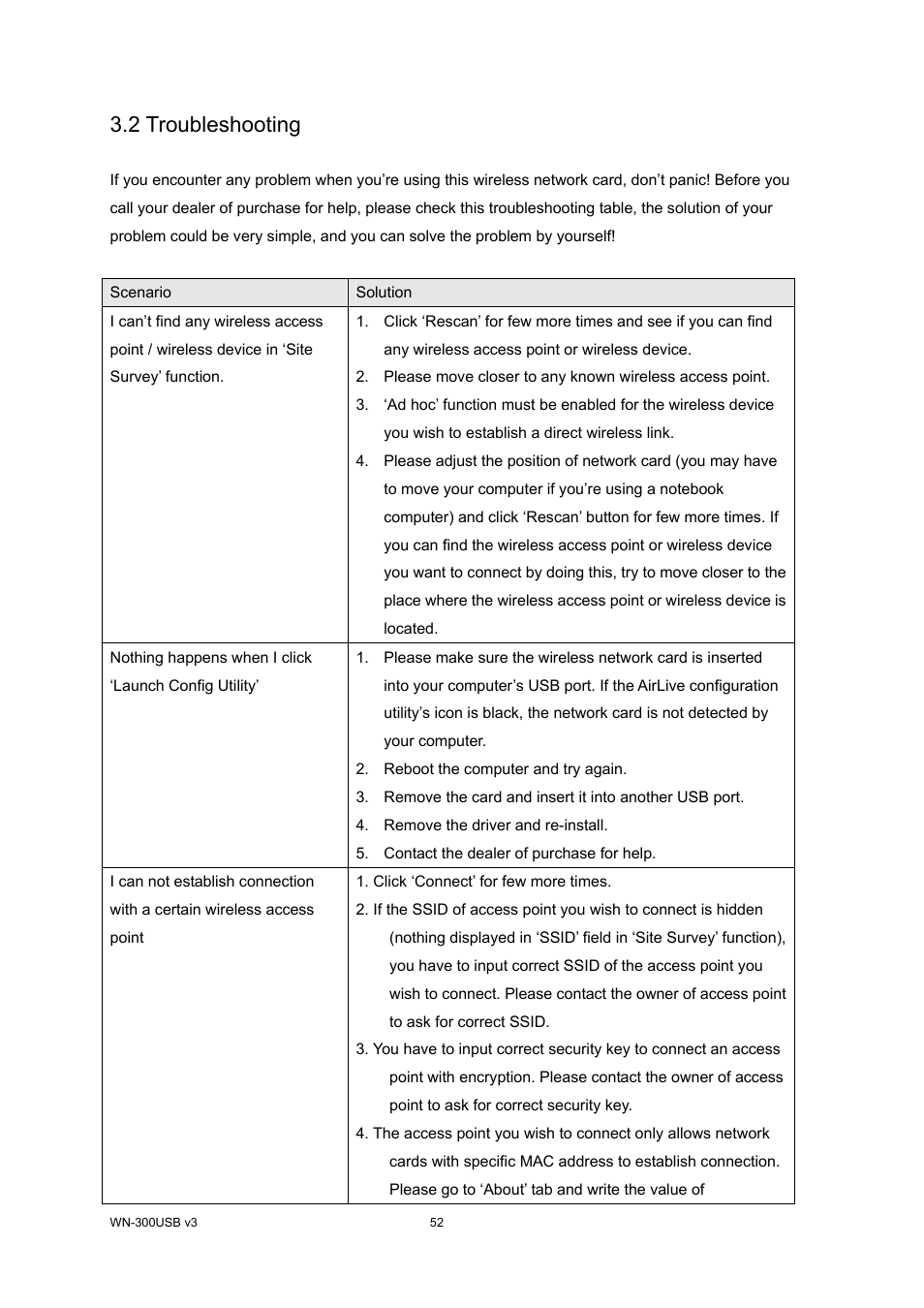 2 troubleshooting | AirLive WN-300USB User Manual | Page 59 / 63