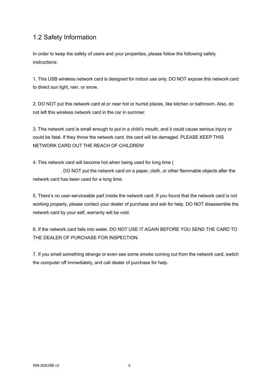 2 safety information | AirLive WN-300USB User Manual | Page 9 / 63