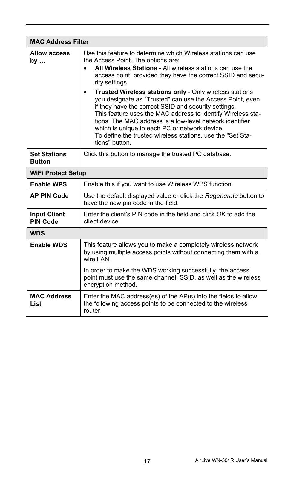 AirLive WN-301R User Manual | Page 23 / 110