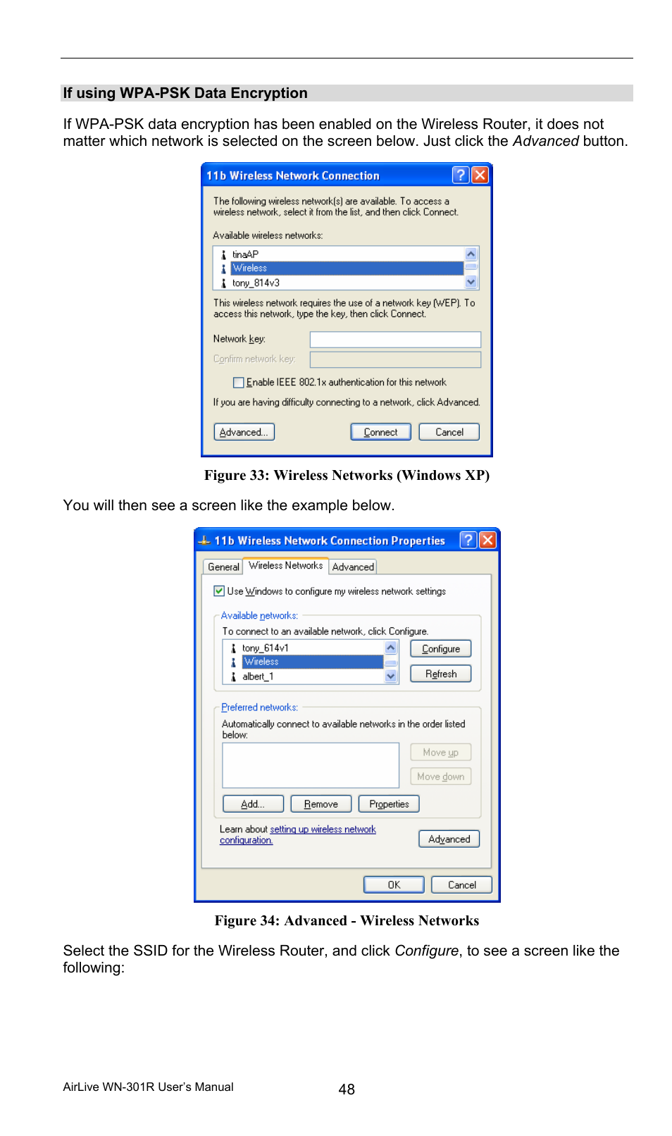 If using wpa-psk data encryption | AirLive WN-301R User Manual | Page 54 / 110