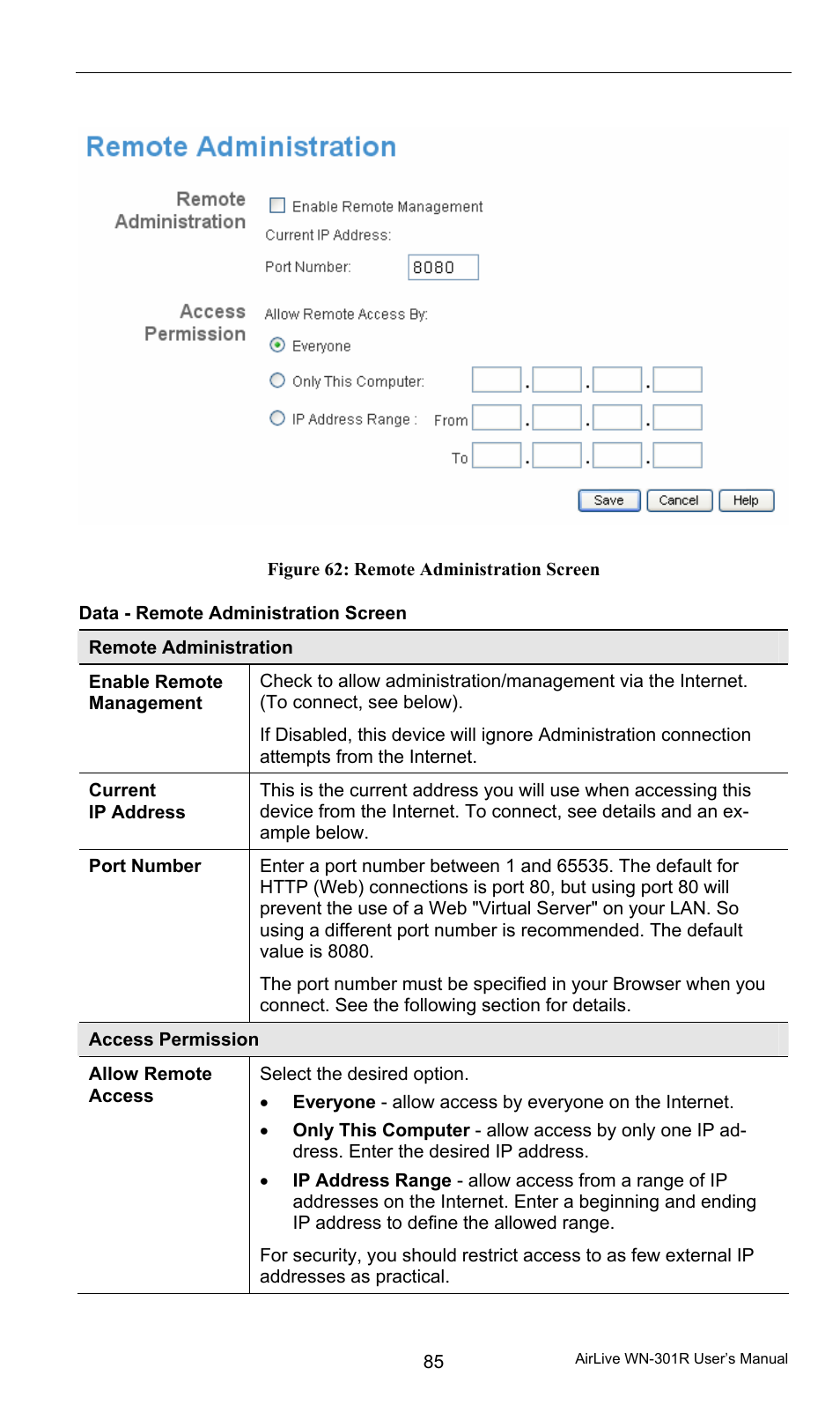 Data - remote administration screen | AirLive WN-301R User Manual | Page 91 / 110