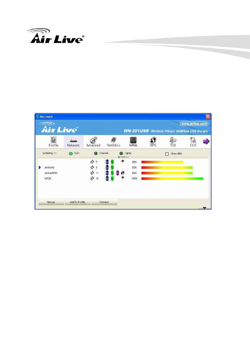 Configuration utility | AirLive WN-301USB User Manual | Page 18 / 71