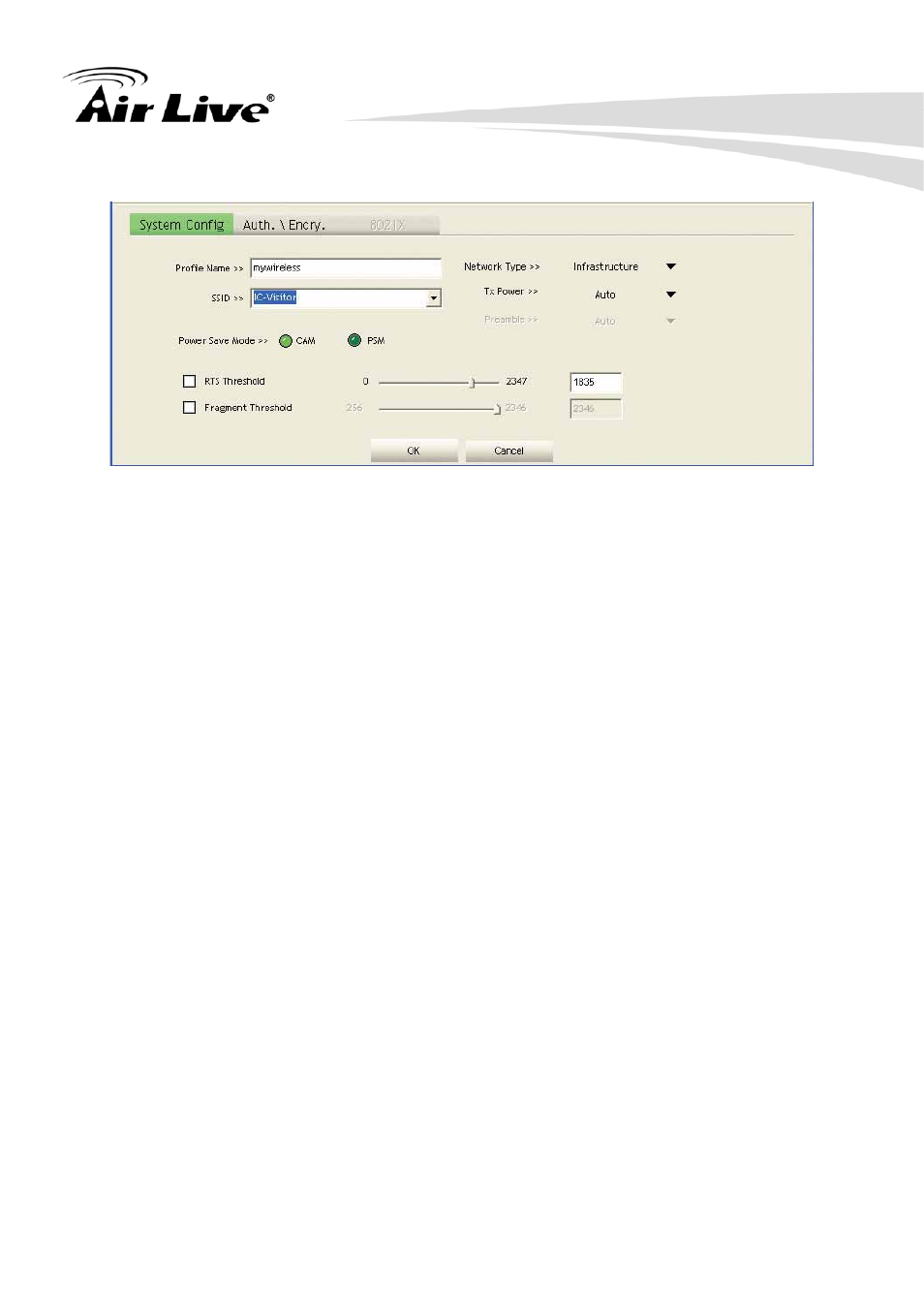 Profile configuration, Profile, Configuration | AirLive WN-301USB User Manual | Page 25 / 71