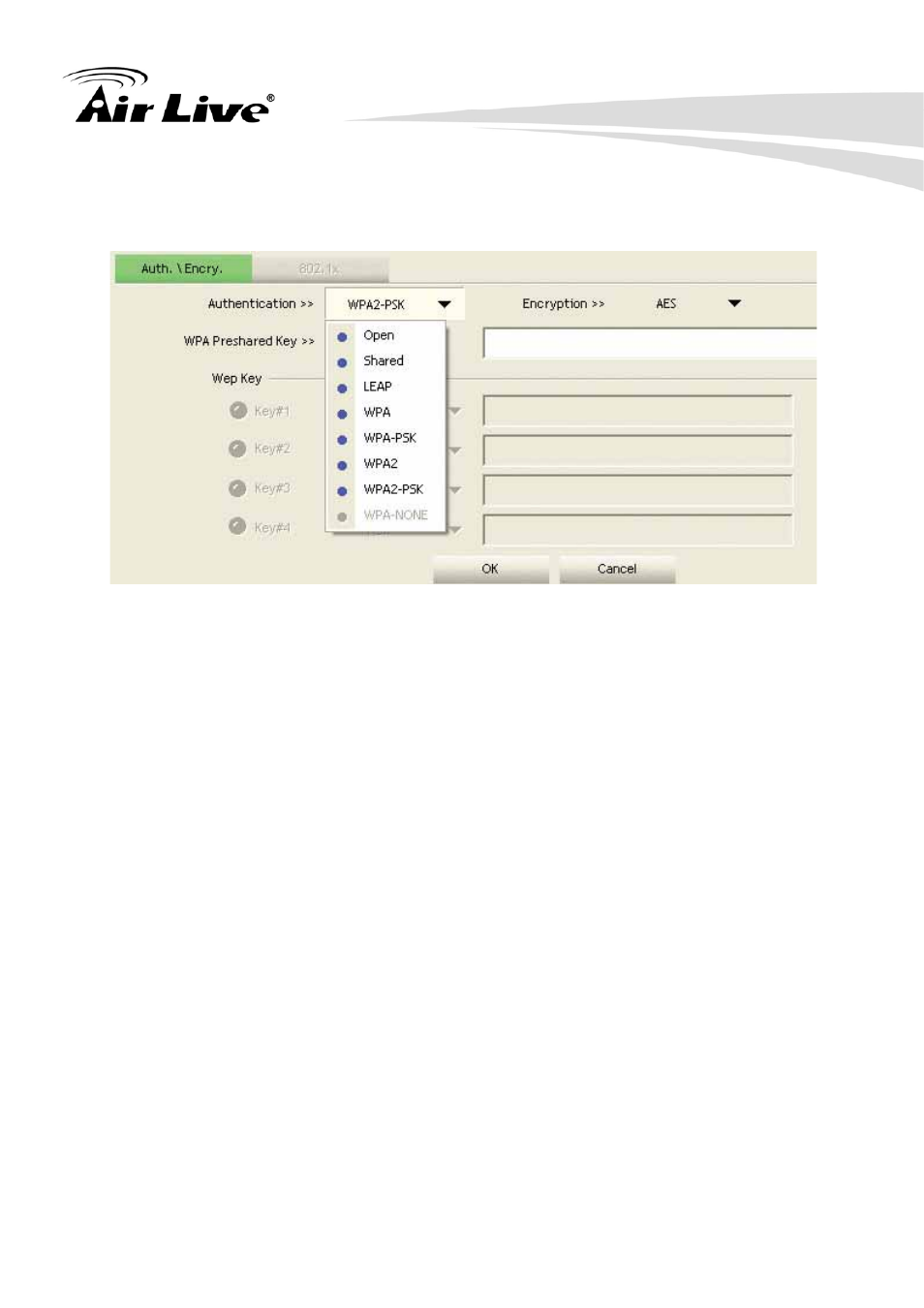 Profile authentication and encryption (security), Profile, Authentication | And encryption (security) | AirLive WN-301USB User Manual | Page 27 / 71