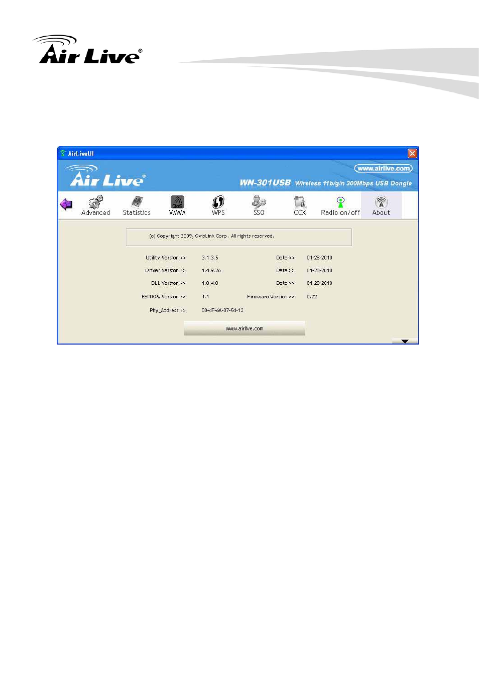 About | AirLive WN-301USB User Manual | Page 39 / 71