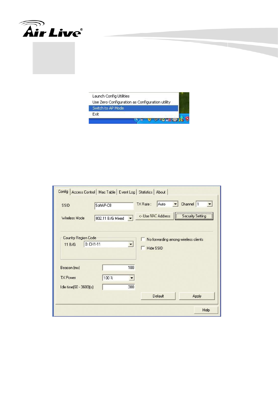 Software ap, 1 configuration | AirLive WN-301USB User Manual | Page 43 / 71