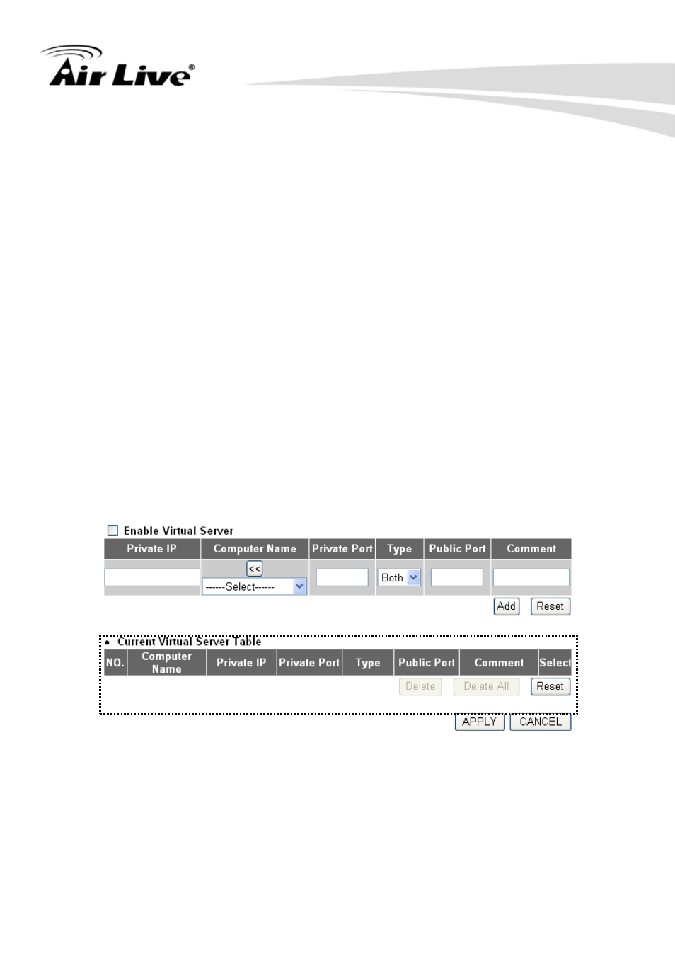 Virtual server | AirLive WN-350R User Manual | Page 127 / 176
