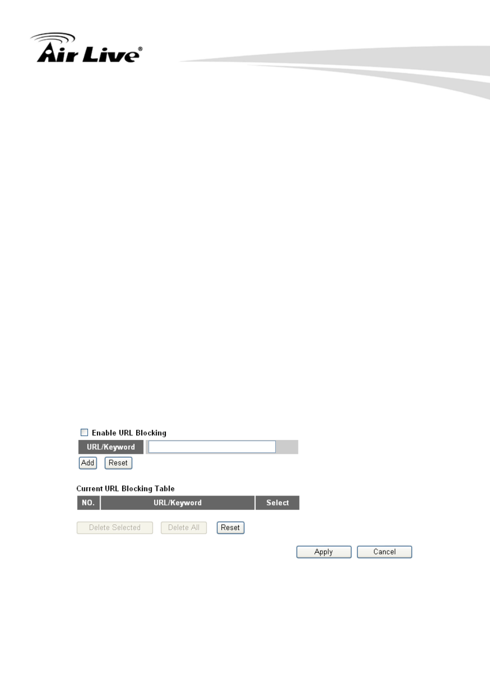 Url blocking | AirLive WN-350R User Manual | Page 144 / 176