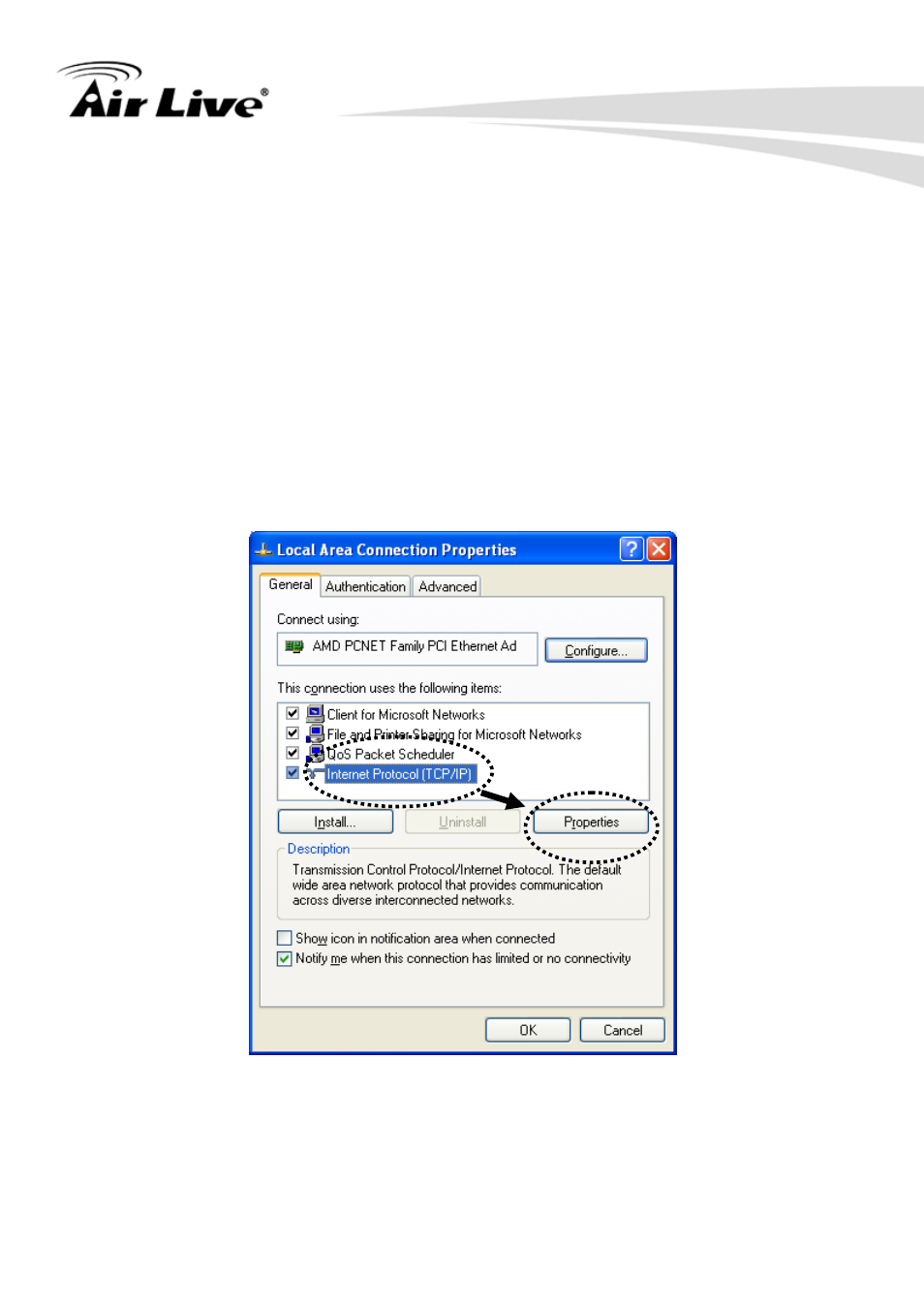 Windows xp ip address setup | AirLive WN-350R User Manual | Page 24 / 176
