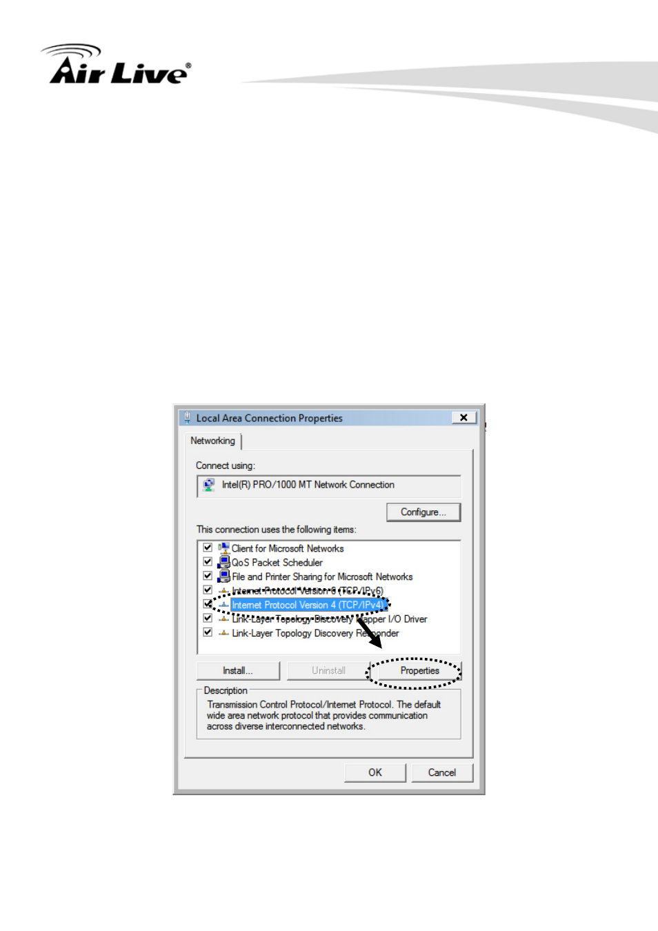 Windows vista ip address setup | AirLive WN-350R User Manual | Page 26 / 176