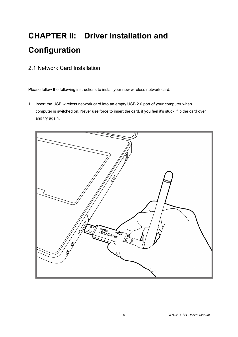 Chapter ii: driver installation and configuration | AirLive WN-360USB User Manual | Page 10 / 62