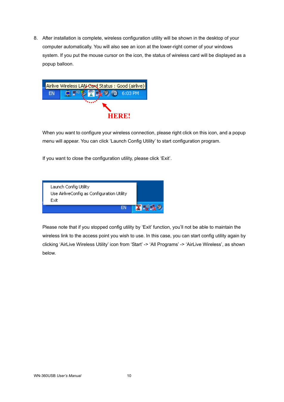 Here | AirLive WN-360USB User Manual | Page 15 / 62