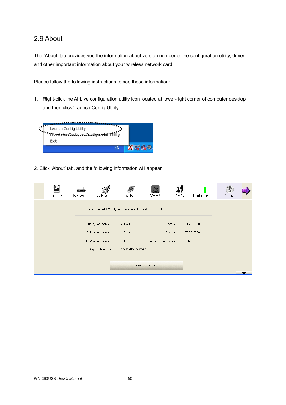 9 about | AirLive WN-360USB User Manual | Page 55 / 62