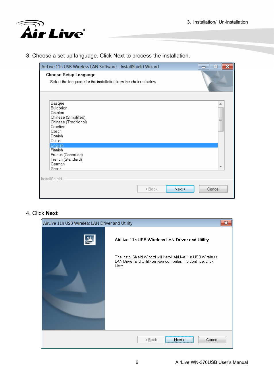 AirLive WN-370USB User Manual | Page 10 / 40