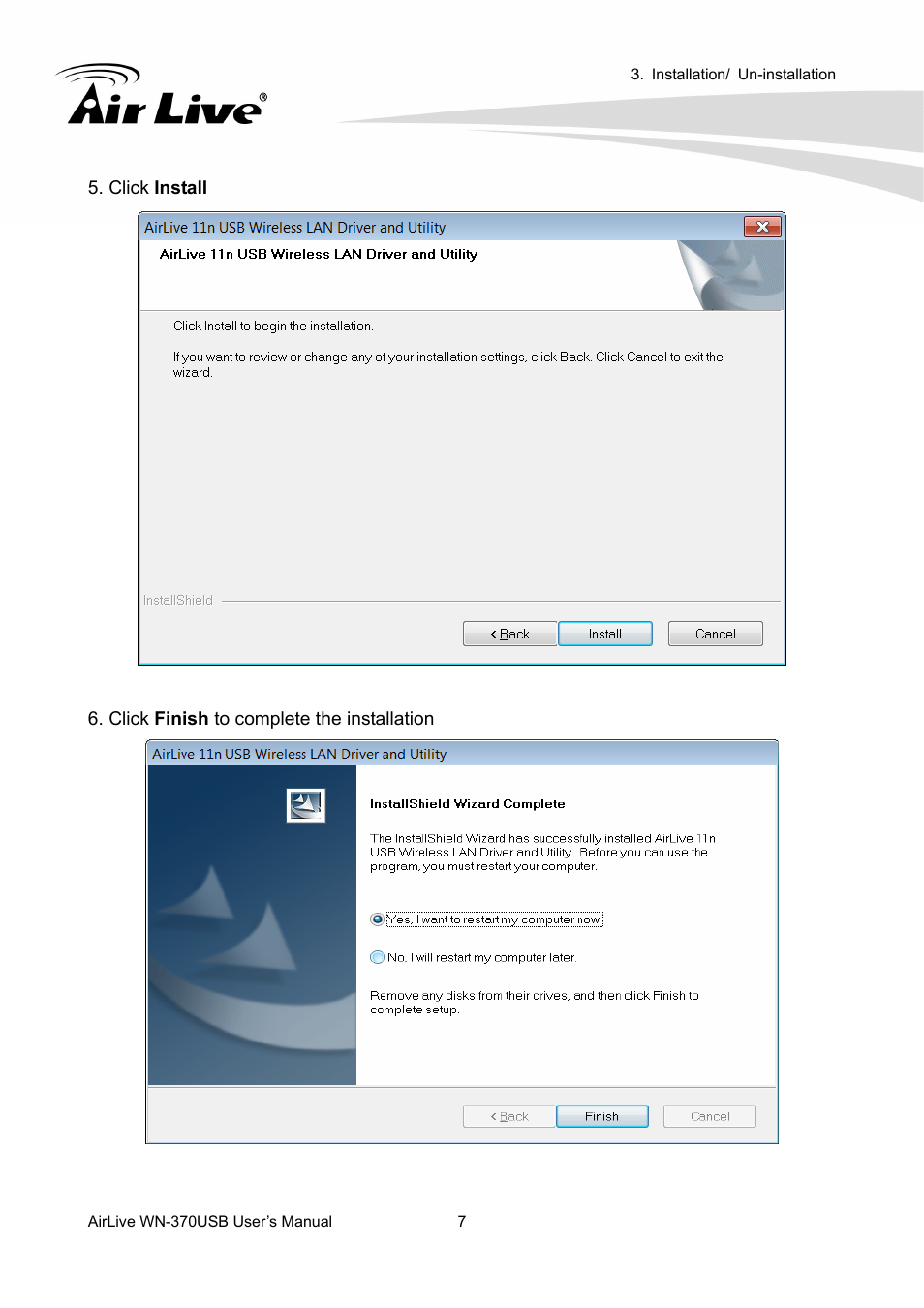 AirLive WN-370USB User Manual | Page 11 / 40