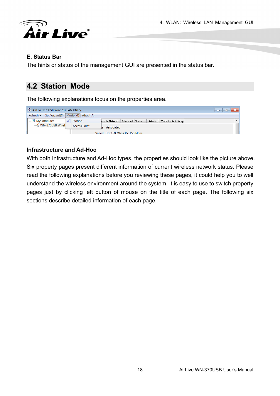 2 station mode | AirLive WN-370USB User Manual | Page 22 / 40