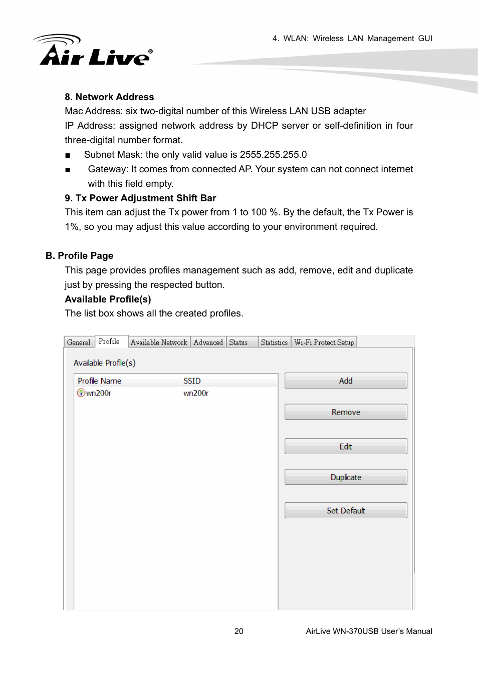 AirLive WN-370USB User Manual | Page 24 / 40