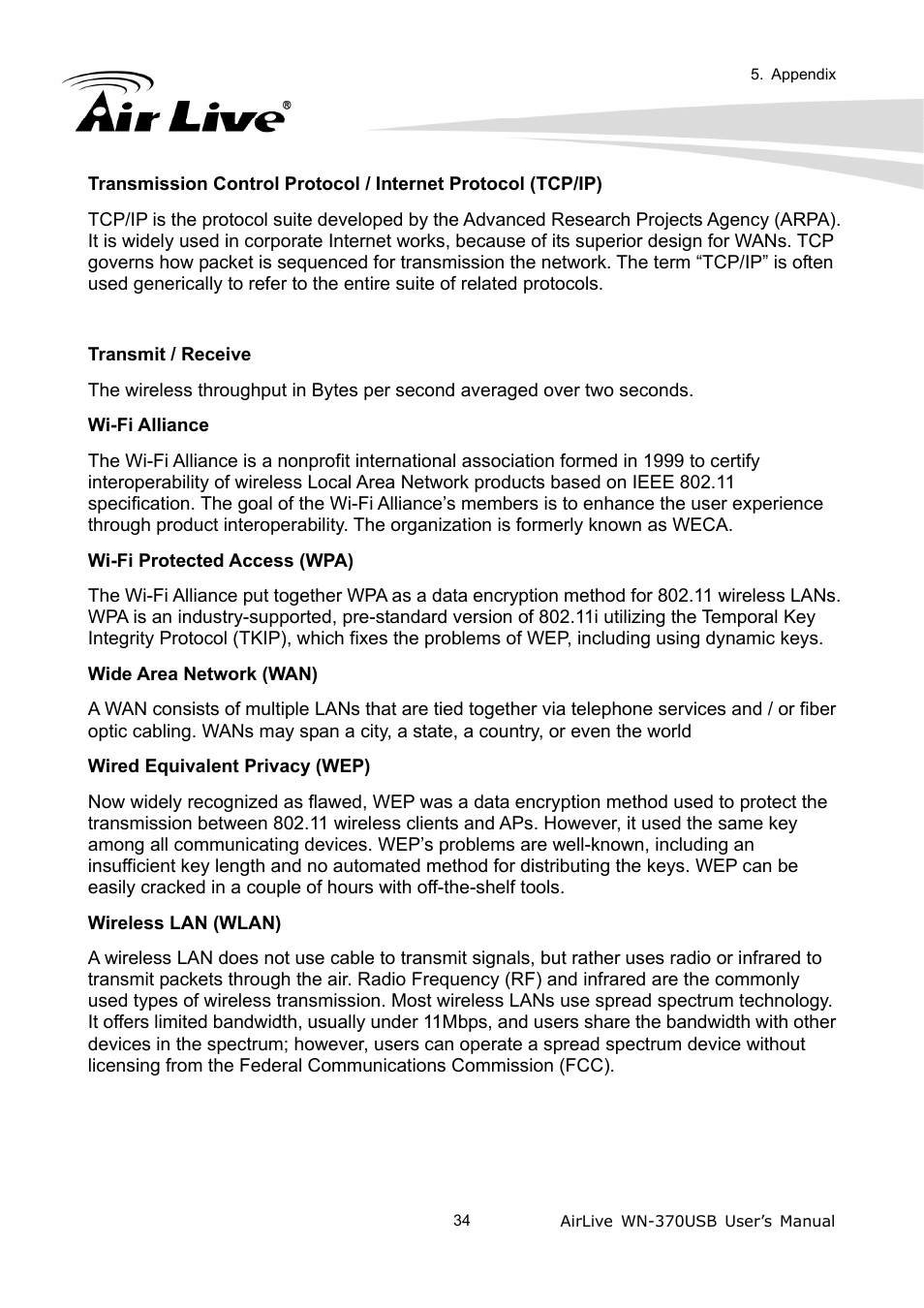 AirLive WN-370USB User Manual | Page 38 / 40