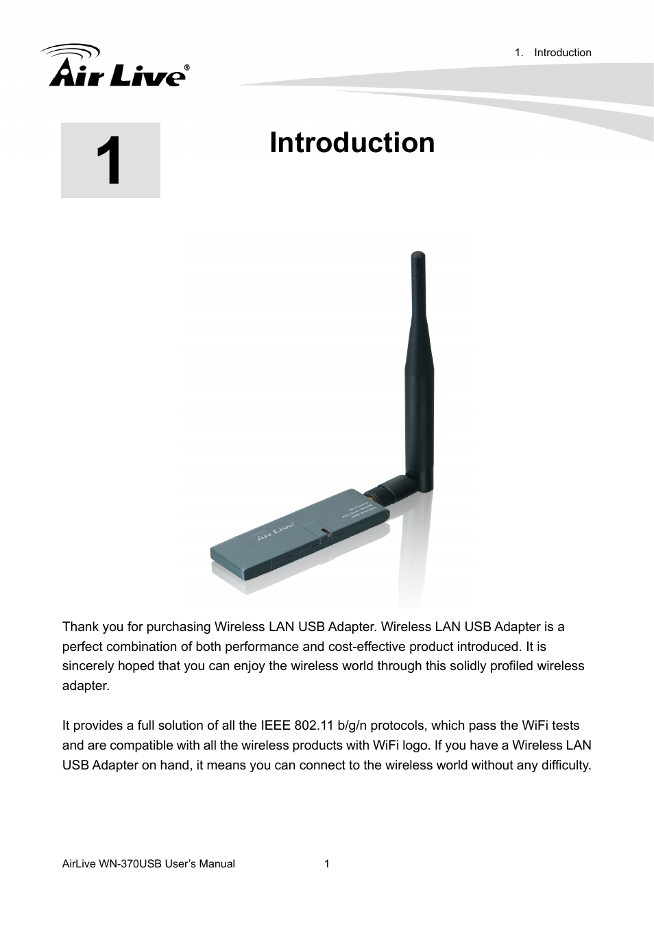 Introduction | AirLive WN-370USB User Manual | Page 5 / 40