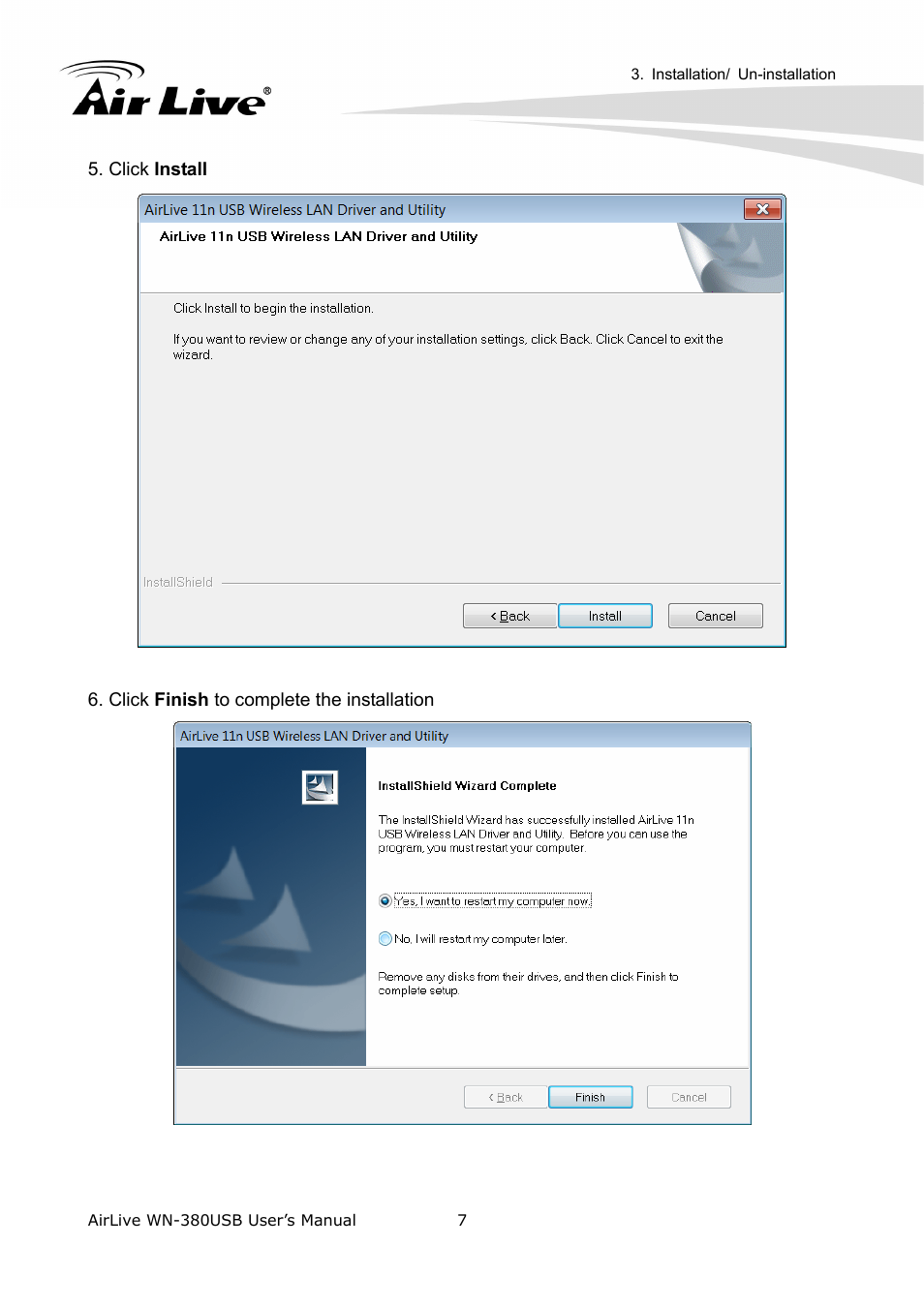 AirLive WN-380USB User Manual | Page 11 / 42