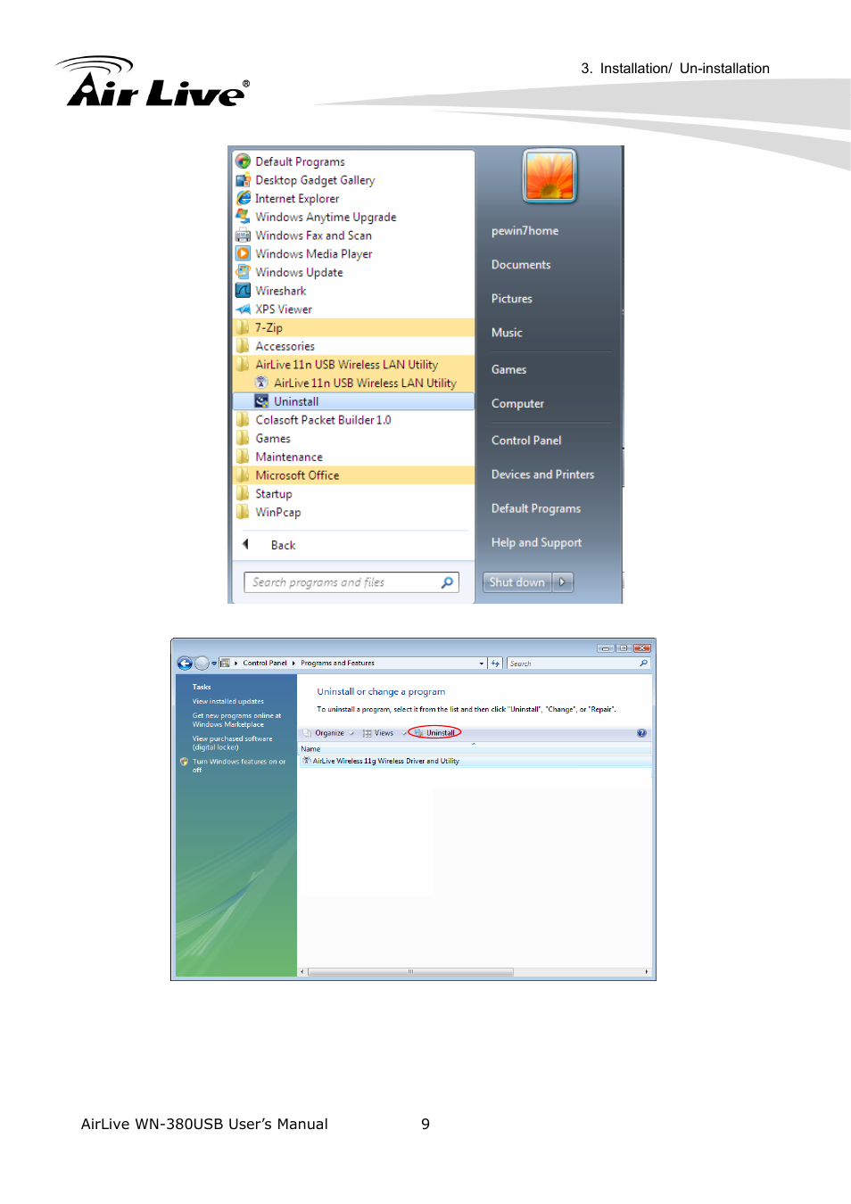 AirLive WN-380USB User Manual | Page 13 / 42