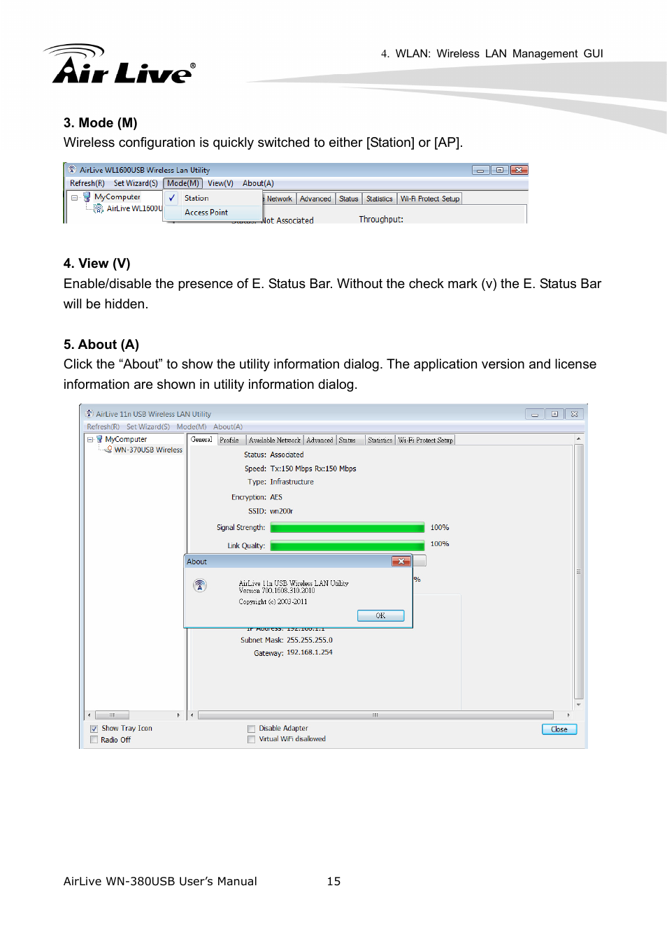 AirLive WN-380USB User Manual | Page 19 / 42