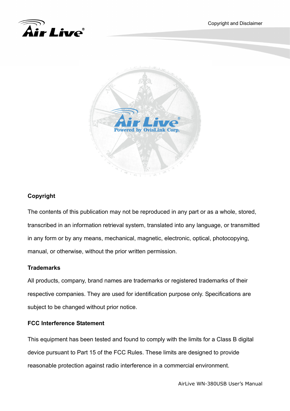 AirLive WN-380USB User Manual | Page 2 / 42