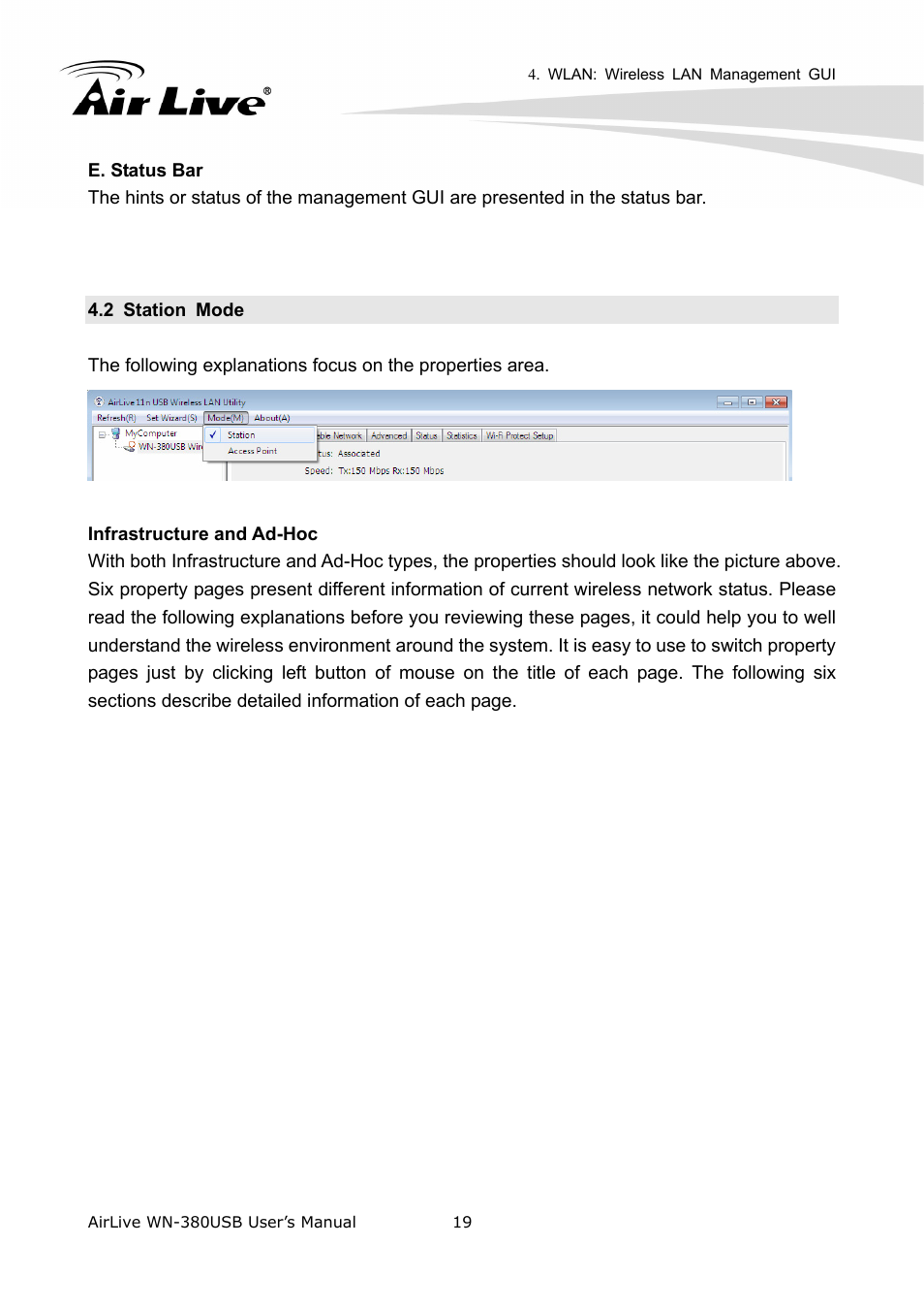 2 station mode | AirLive WN-380USB User Manual | Page 23 / 42