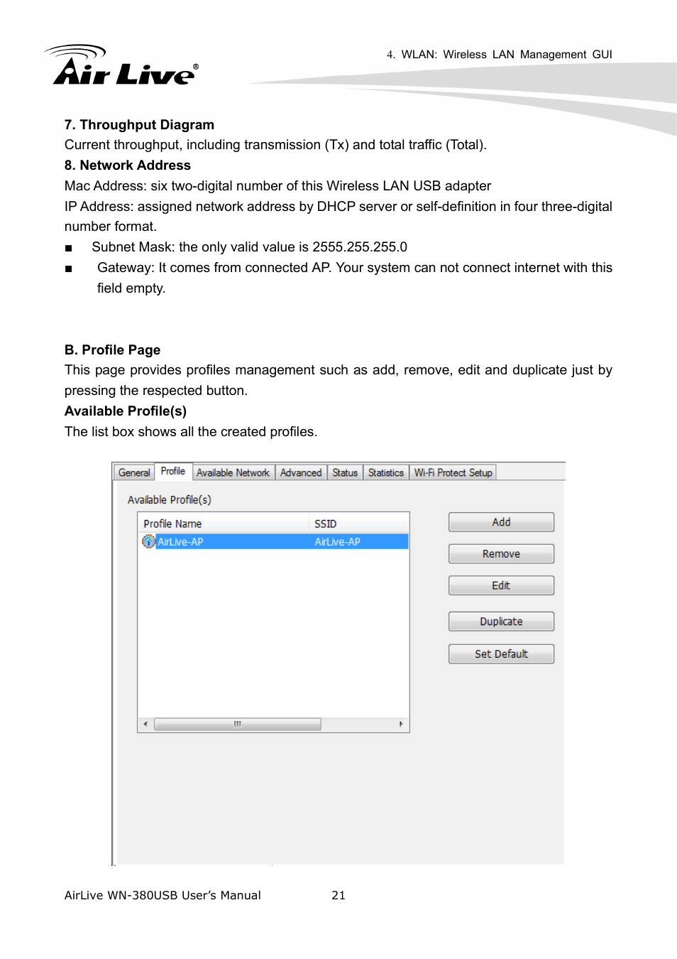 AirLive WN-380USB User Manual | Page 25 / 42