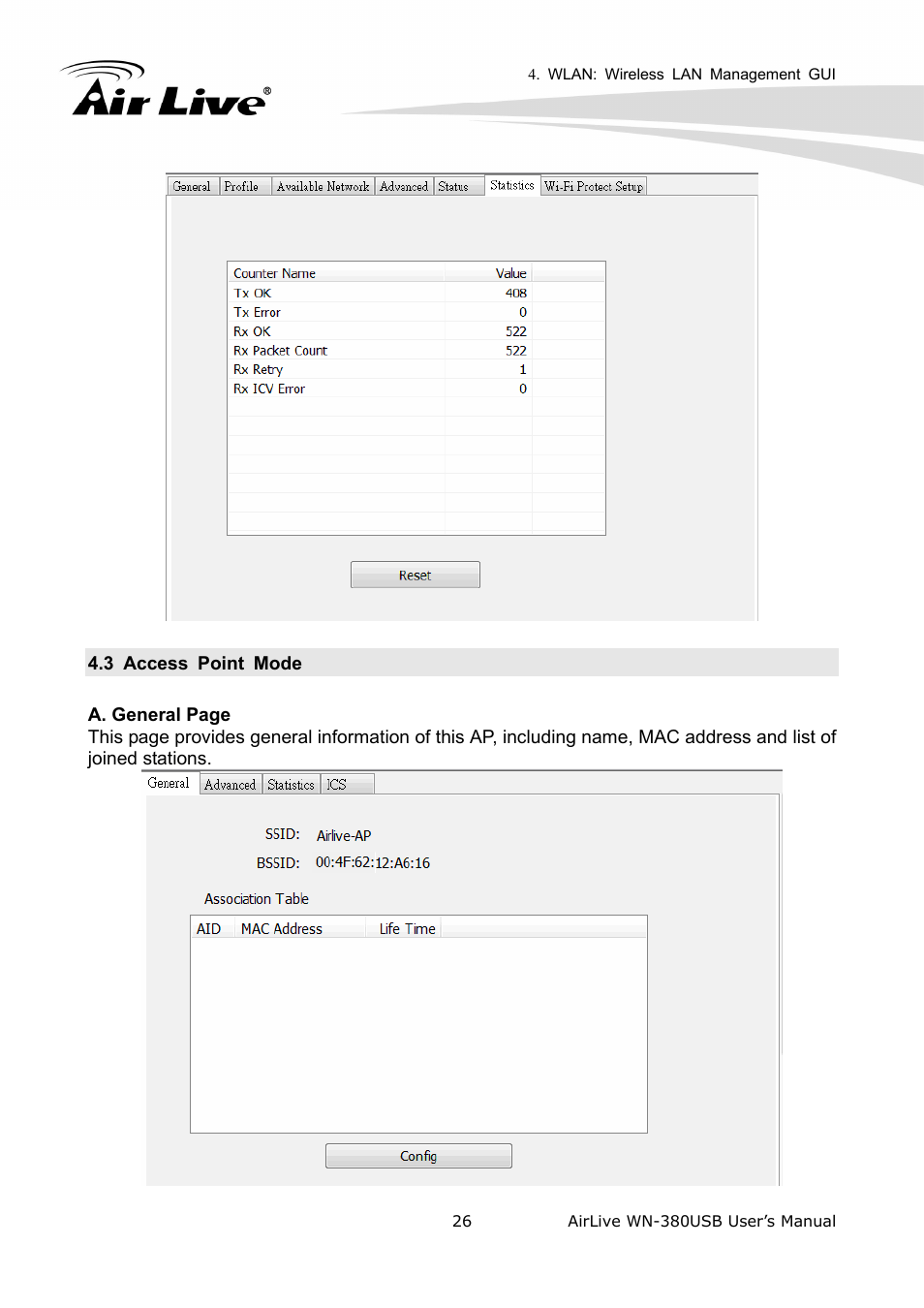 3 access point mode | AirLive WN-380USB User Manual | Page 30 / 42