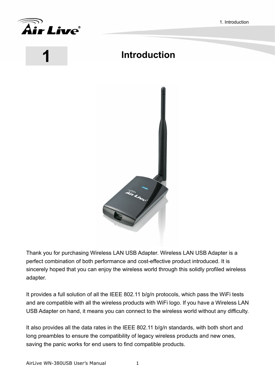 Introduction | AirLive WN-380USB User Manual | Page 5 / 42