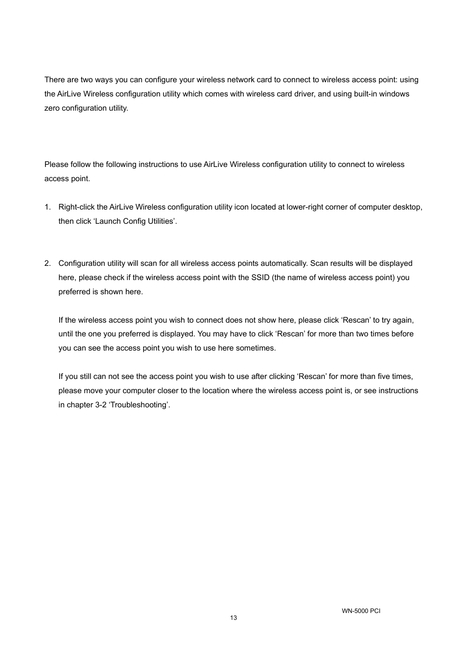 2 connect to wireless access point, 2-1 using airlive wireless utility, Using airlive wireless utility | AirLive WN-5000PCI User Manual | Page 16 / 50